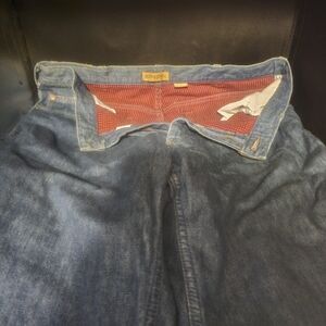 Ruff Hewn Men's Fully Lined With Red Plaid‎ Flannel Fabric Jeans. Sz 36" X 34".